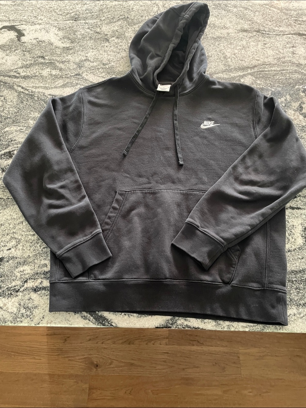 Nike Black Men's Pullover Hoodie with White Swoosh